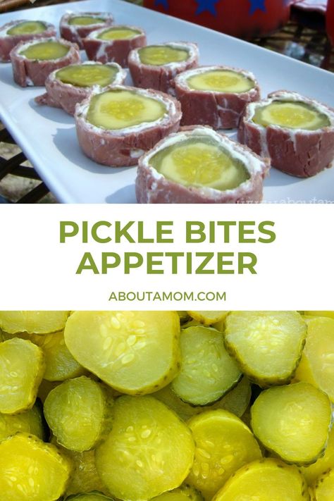 These pickle bites couldn’t be any easier to make for a simple appetizer for Sunday football food. Pickle lovers will absolutely love this. Sunday Football Food, Pickle Bites, Football Sunday Food, Pickle Appetizers, Simple Appetizer, Yummy Bites, Sunday Football, Superbowl Appetizers, Mini Bites