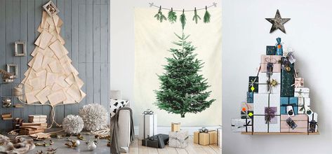 18 Alternative Christmas Tree Wall Ideas For Small Spaces - Tiny Partments Christmas Tree Ideas Small Spaces, Christmas Tree Wall Ideas, Alternative Christmas Tree Diy, Alternative Christmas Tree Ideas, Dark Silver Hair, Silver Hair Color Ideas, Diy Christmas Wall, Wood Bedroom Sets, Christmas Tree Wall