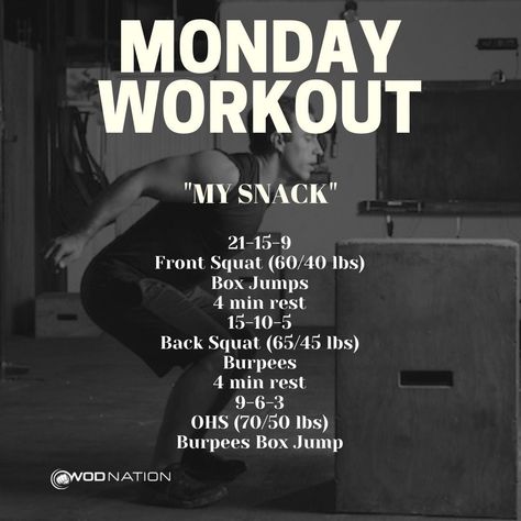 Wods Crossfit, Crossfit Workouts Wod, Crossfit Workouts At Home, Crossfit At Home, Monday Workout, Wod Workout, Crossfit Wod, Insanity Workout, Weekly Workout Plans