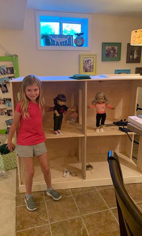 Diy Dollhouse For 18in Dolls, Doll House For 18inch Dolls Diy, Ag Doll House Diy, American Girl Dollhouse Diy, Diy American Girl Doll House, American Girl Doll House Diy, Lego Playroom, American Girl Storage, American Doll House