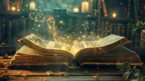 Fantasy and literature concept. 3D style Illustr, Mystery open book royalty free stock images Open Book Background Aesthetic, Old Magic Book, Book Fantasy Art, Old Magic, Decoration Backdrop, Enchanted Book, Fantasy Literature, Book Background, Magical Book