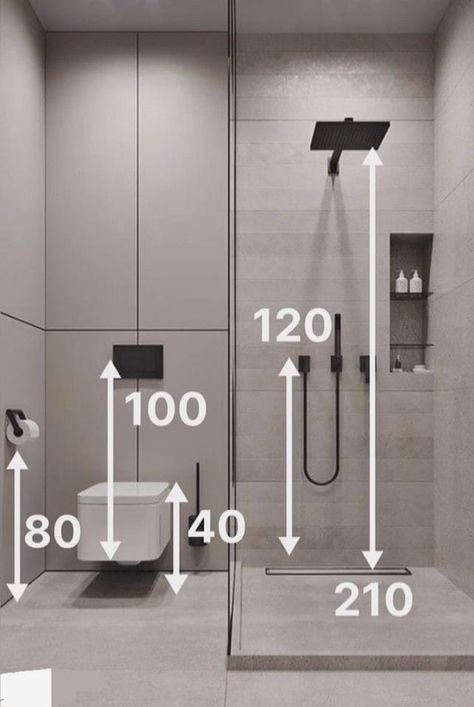 Bathroom Dimensions Layout, Bathroom Ergonomics, Bathroom Dimensions Standard, Modern Toilet Design, Wc Dimensions, Toilet Dimensions, Bathroom Measurements, Bathroom Layout Plans, Toilet And Bathroom Design