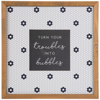 Troubles Into Bubbles Framed Wall Decor | Hobby Lobby | 1961184 Hexagonal Pattern, Wall Decor Hobby Lobby, Diy Projects Videos, Print Coupons, Hexagon Pattern, Fabric Bolts, Framed Mirror Wall, Wood Wall Decor, Frame Wall Decor