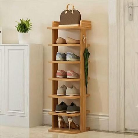 Diy Shoe Rack Easy Cheap, Diy Shoe Rack Easy, Shoe Rack Plans, Shoe Storage Design, Cloakroom Toilet, Diy Shoe Storage, Pine Shelves, Diy Shoe Rack, Interior Design Minimalist