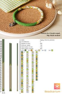 Beadsarium - Free pattern for bead crochet 6 beads around slip stitch Color C - mix of seed beads (the rest of white, green, yellow colors I had)  The pattern is for 15/0 size of beads. | Facebook Seed Bead Crochet Patterns Free, Bead Crochet Patterns, Bead Crochet, Slip Stitch, White Green, Yellow Color, Green Yellow, Free Crochet Pattern, Color Me