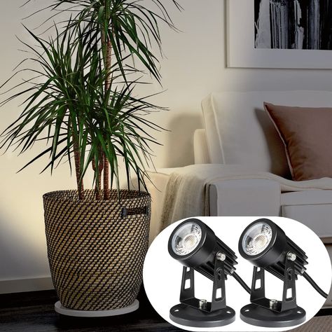 SUNVIE 2 Pack LED Spot Lights Indoor for Plants Uplights Spotlight Lamp Accent Lighting for Indoor Plants Decor 120V Warm White Up Light 5.9 FT Cord with Floor Foot Switch (Base and Stake Included) - - AmazonSmile Lighting Rules, Led Spot Lights, Plants Pictures, Artwork Lighting, Spotlight Lamp, Grow Lamps, Spot Lights, Traditional Dining Room, Plants Decor