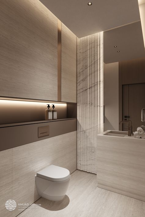 BATH ROOM DESIGN :: Behance Insane Houses, Luxury Toilet Design, Modern Powder Room Design, Modern Washroom Design, Luxury Powder Room, Toilet Design Modern, Tv Room Decor, Luxury Toilet, Restroom Design