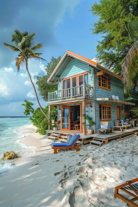 Tiny Homes Seaside Cottages, Beach House Aesthetic, Small Beach Houses, Beachfront House, Luxury Beach House, Amazing Homes, Elegant Living Room Design, Dream Place, Dream Vacations Destinations