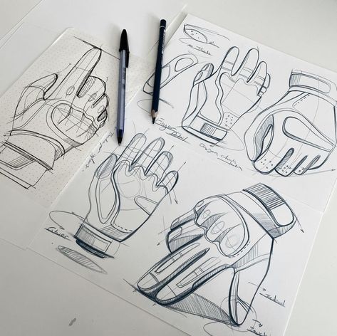 https://www.instagram.com/p/CUC_1H3s30P/?utm_medium=share_sheet Glove Sketch Design, Practise Sketch, Gloves Sketch, Gloves Drawing, Smart Gloves, Industrial Design Portfolio, Presentation Techniques, Bike Sketch, Industrial Design Sketch