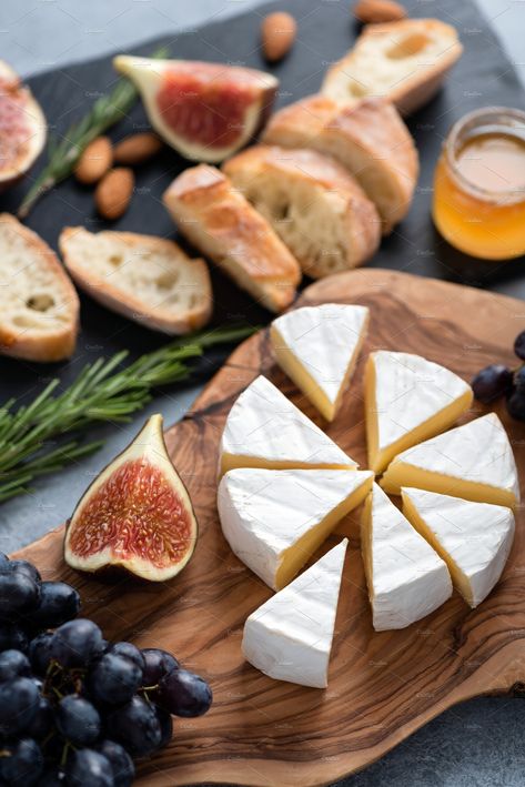 Camembert cheese plate by The baking man on @creativemarket Cheese Still Life Photography, Cheese Photoshoot Ideas, Cheese Photography Food Styling, Cheese Photoshoot, Cheese Food Photography, Cheese Pictures, Cheese Aesthetic, Cheese Platter Presentation, Cheese Photo