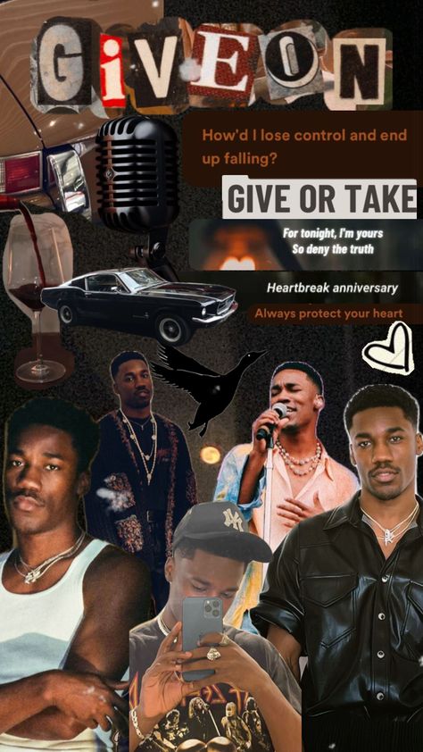 #singer #giveon Givēon Collage Wallpaper, Givēon Wallpaper Aesthetic, Givēon Wallpaper, Music Album Covers Wallpaper Collage, J Cole And Drake, Album Cover Wallpaper Collage, Bad Girl Wallpaper, Cover Wallpaper