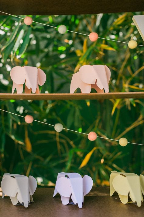 Origami Themed Birthday Party, Elephant Table Decor, Babar Birthday Party, Elephant Birthday Party Ideas, Elmer Birthday Party, Elephant Birthday Party Boy, Elephant Birthday Decorations, Elephant Birthday Theme, Elephant Party Ideas