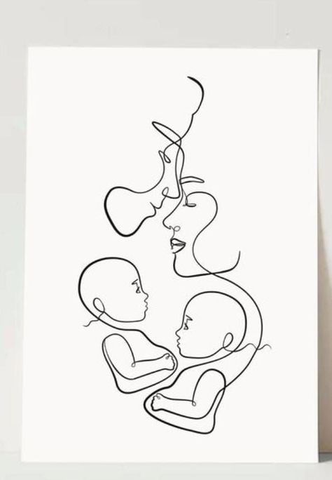 Tattoo Twins Mom, Twin Misscarage Tattoo Ideas, Twin Baby Tattoos For Moms, Family Of Four Tattoo Ideas, Twins Tattoo Ideas For Mom, Twins Art Drawing, Twin Mom Tattoo, Mom Of 2 Tattoo Ideas, Parents Tattoo