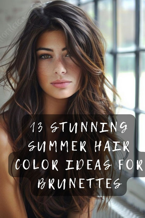 Ready to go from brunette to bombshell? 🌞💇‍♀️ Click to explore top summer color trends that will transform your look. Unleash your inner radiance now! 🌟 #HairMakeover #BrunetteBombshell #SummerTrends #RadiantHair #StyleInspiration Late Summer Hair Color Ideas, Summer Brown Hair Color Brunettes, Summer Bronze Hair, Brunette Summer Hair Color 2020, Easy Upkeep Hair Color Brunettes, 2024 Brown Hair Trends Summer, Brunette Trends 2024, Late Summer Hair Color Brunette, Summer Hair Trends 2024 Brunette