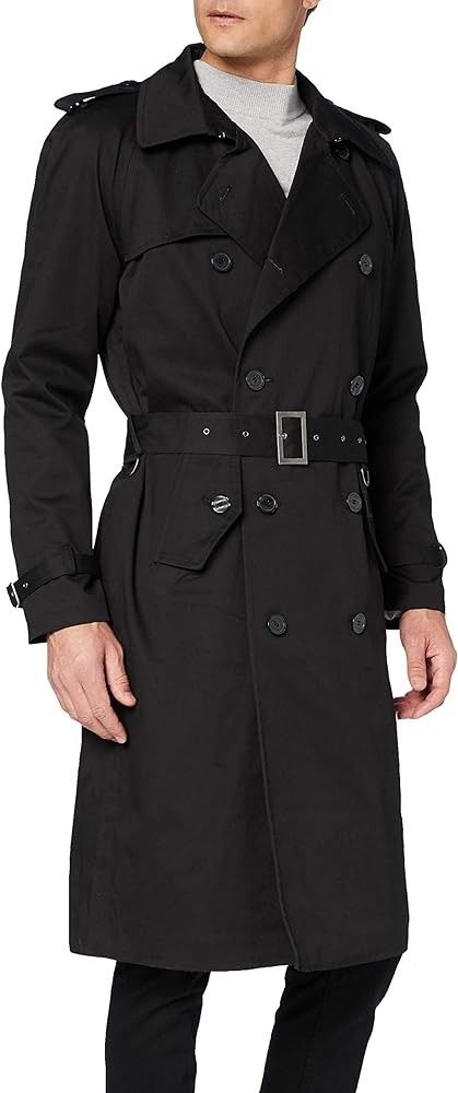 Mens Traditional Double Breasted Long #TrenchCoat Cotton #Military Rain Mac #TopCoat Military Winter Coat, Topcoat Men, Winter Coat Men, Rain Mac, Winter Trench Coat, Mens Winter Coat, Long Trench, Long Trench Coat, Trench Coat Black