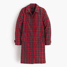 Red Tartan Trench- J.Crew Red Plaid Coat, Jcrew Coat, Tartan Coat, Plaid Trench Coat, Rain Trench Coat, J Crew Collection, Red Trench Coat, Jcrew Collection, Plaid Outfits