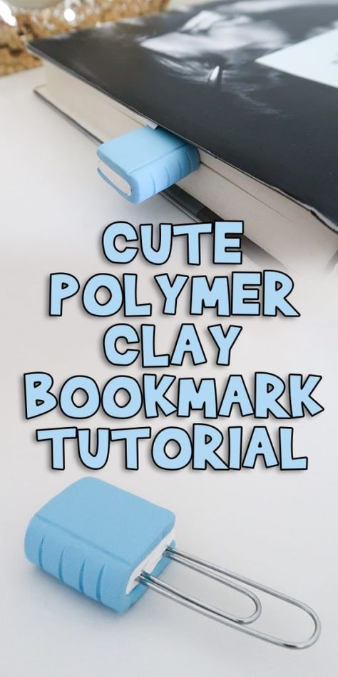 Cute Polymer Clay Bookmark Tutorial Polymer Clay Bookmark, Clay Bookmark, Bookmark Tutorial, Polymer Clay Kunst, Easy Polymer Clay, Clay Crafts For Kids, Homemade Clay, Polymer Clay Gifts, Kids Clay