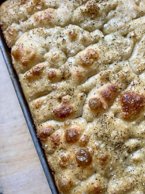 Sourdough Focaccia Bread - Amy Bakes Bread Amy Bakes Bread Focaccia, Over Proofed Sourdough Focaccia, Foccacia Sourdough Recipe, Same Day Sourdough Focaccia, Sourdough Faccocia Breads, Amy Bakes Bread Sourdough, Quick Sourdough Foccacia Recipe, Focaccia Sourdough Bread, Focaccia Bread Sourdough