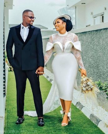 Civil Wedding Dress, African Bridal Dress, Civil Wedding Dresses, Court Wedding, Classy Wedding Dress, Lace Dress Styles, Wedding Court, Wedding Dress Fabrics, Classy Dress Outfits