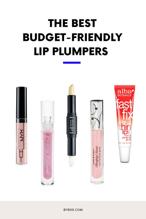 The best drugstore lip plumpers Cheap Lip Gloss, Drugstore Lipgloss, Shampoo Bomba, Lip Plumpers, Drugstore Lips, Lipstick Hacks, Peach Lipstick, Cheap Beauty Products, Lipstick Tube