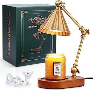 Kadrama Candle Warmer Lamp, Candle Warmer with Timer Dimmer Electric Candle Lamp with 3 Bulbs Gifts for Mom Her Height Adjustable Wax Melt Warmer for Scented Candle Jars Bedroom Home Decor, Gold Battery Operated Table Lamps, Lamp Candle, Candle Lamps, Candle Warmer Lamp, Home Decor Christmas Gifts, Electric Candle, Wax Melt Warmer, Electric Candles, Electric Candle Warmers