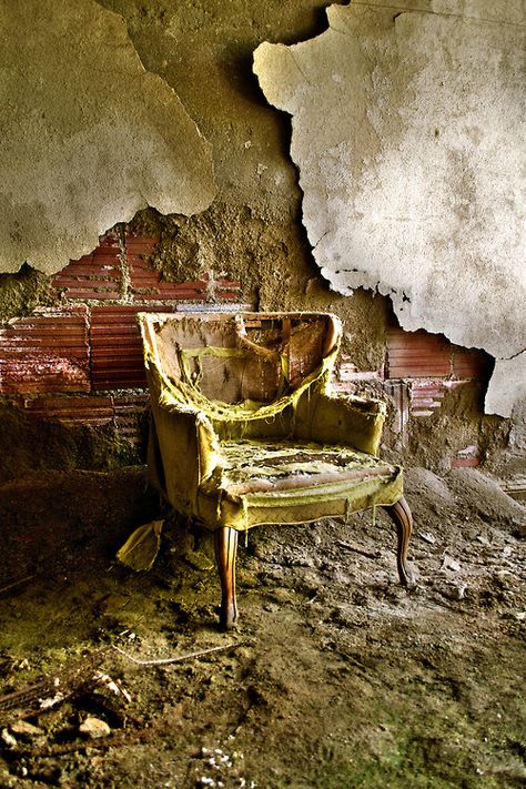 Lost | Forgotten | Abandoned | Displaced | Decayed | Neglected | Discarded | Disrepair | Decay Art, Abandoned Property, Urban Exploring, Abandoned House, Old Chair, Abandoned Mansions, Peeling Paint, Haunted Places, Gothic Architecture