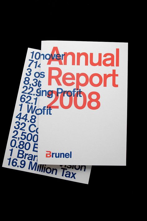 Brunel Annual Report 2008: Enhanced Stats and Financial Records provide the background in design in this Annual Report. @ G2K, Amsterdam. 2009 Annual Report Layout, Annual Report Cover, Impact Report, Report Layout, Financial Report, Annual Report Covers, Cover Report, Typography Images, Report Cover