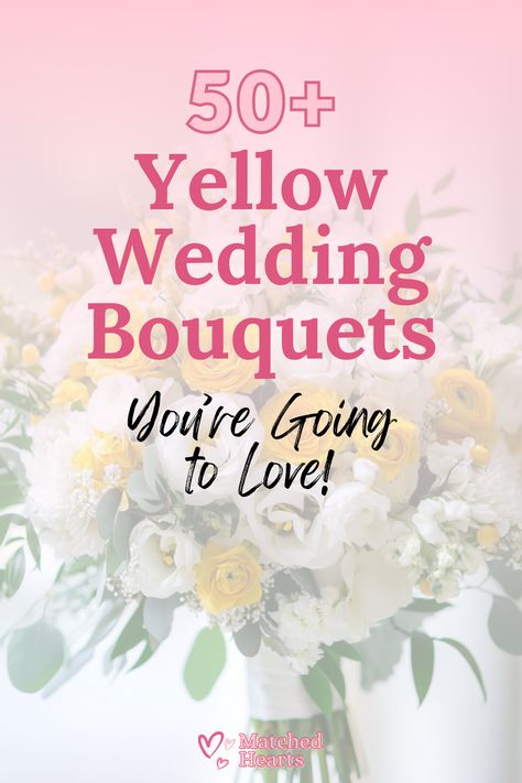 50+ Yellow Wedding Bouquets Yellow Wedding Bouquets, Mustard Yellow Wedding, Yellow Bridal Bouquets, Yellow Centerpieces, Wildflower Centerpieces, Yellow Wedding Bouquet, Symbol Of Happiness, Wedding Flower Ideas, Wildflower Wedding Bouquet