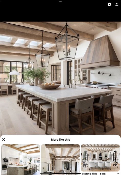 Double Island In Kitchen, Large Kitchen Island With Support Beams, Biggest Kitchen, Kitchen Remodel With Large Island, Kitchen Big Island, Kitchen Island With Post Support, 12 Foot Kitchen Island, Large Island With Seating, Large Kitchen Islands