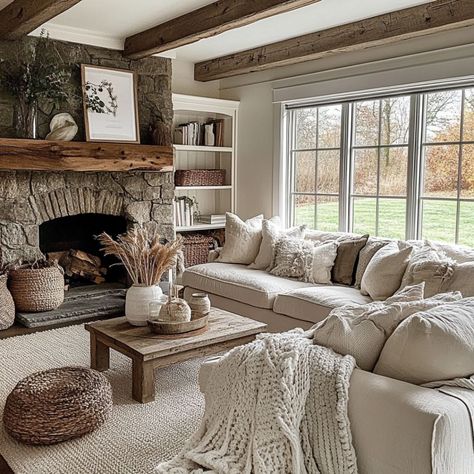 13 Farmhouse Living Room Ideas: Blend Rustic Charm with Modern Comfort | Florgeous Farmhouse Livingrooms Design, Modern Farmhouse Lounge Room, Farmhouse Couches Living Room, Country Modern Living Room, Farmhouse Small Living Room Ideas, Minimalist Farmhouse Living Room, Country Style Living Room Ideas, Hampton Living Room Ideas, Living Room Farmhouse Style