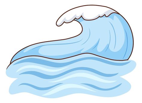 Ocean Cartoon Drawing, Sea Water Drawing, Water Cartoon Drawing, Water Waves Drawing, Water Drawing Simple, Sea Waves Drawing, The Sea Drawing, Drawing Waves, Ocean Wave Drawing