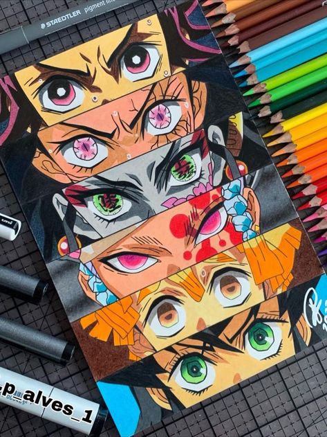 Demon Slayer Painting Raise your hand if they have been added to your favorite character list 😍🙌 Art by: @j.p_alves_1 Made with: Grabie Classic Colored Pencil Set Of 36 Demon Slayer Painting, Demon Slayer Drawing, Pencil Coloring, Character List, Drawing Painting Ideas, Journals Diy, Spiderman Art Sketch, Best Anime Drawings, Anime Drawing Books