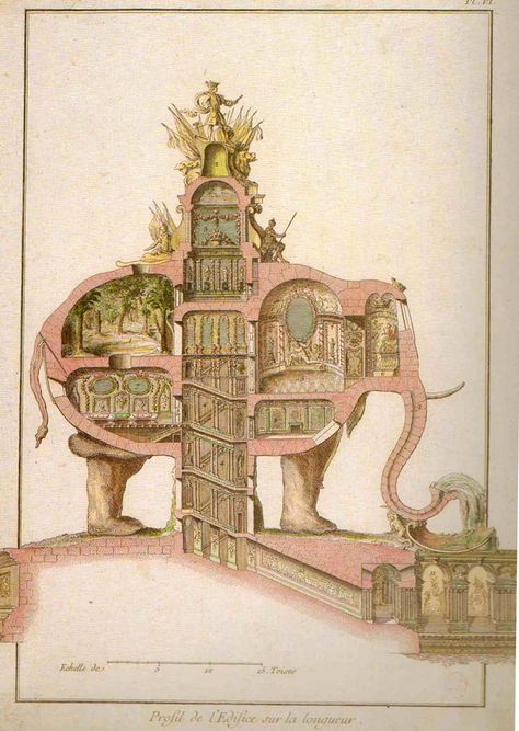 Architecture Journal, Champs Élysées, Paper Architecture, Architecture Landmark, French Culture, Design Skills, Architecture Drawing, Monument, Elephant