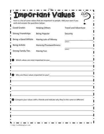 Important Values Values Group Therapy, Values Worksheet Therapy, My Values Worksheet, Value Clarification Activities, Values Clarification Activities, Values Activity, Values Inculcation Activities, Values Worksheet, Values Clarification