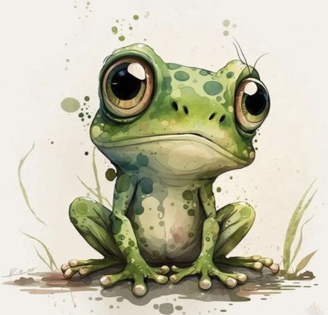 Frosch Illustration, Illustration Kunst, Frog Illustration, Frog Drawing, Frog Art, Green Frog, Cute Frogs, Arte Animal, Art And Illustration