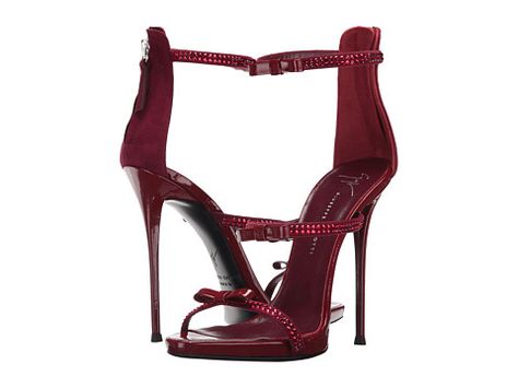 Giuseppe Zanotti I700067 Luxury Red Heels For Night Out, Luxury Red Heels For Party, Designer Red High Heel Shoes, Glamorous Red Open Heel Heels, Glamorous Red Platform Heels, Burgundy Sandals, Hipster Shoes, Sparkly Sandals, Leather Strap Sandals