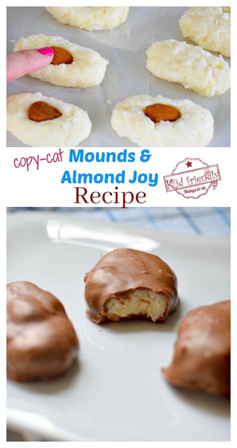 Copycat Almond Joy, Almond Joy Filling, Homemade Almond Joys, Home Made Almond Joy, Copycat Almond Joy Candy Bars, Homemade Mounds Candy, Almond Joys Recipe, Mounds Candy Recipe, Homemade Almond Joy Bars