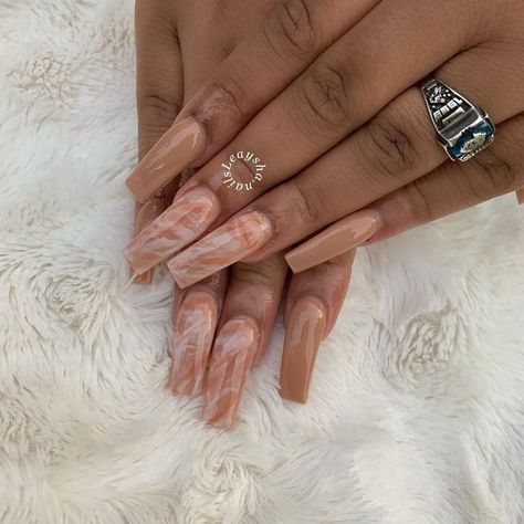 Cream Marble Nails, Coffee And Cream Nails, Nude Marble Nails, Coffee Nails Designs, Coffee Nails, Anniversary Nails, Marble Nail Designs, Fall Gel Nails, Cream Nails