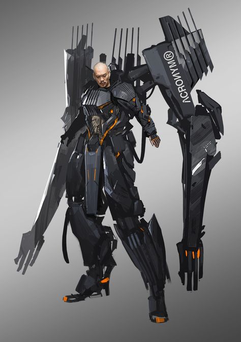 ArtStation - Exosuit Exosuit Concept Art, Cyberpunk Concept Art, D20 Modern, Cyberpunk Rpg, Sci-fi Armor, Cyberpunk Character, Power Armor, Concept Art Character, Suit Of Armor