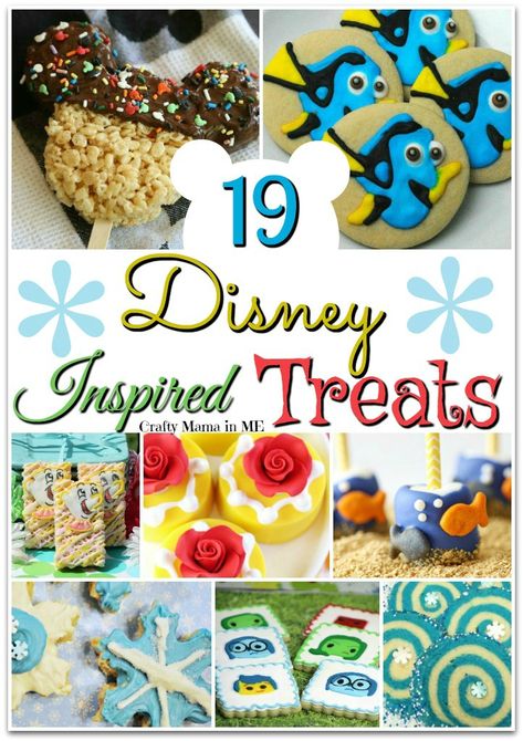 19 Disney Inspired Sweets and Treats - Crafty Mama in ME! 21stbirthday Ideas, Disney Brunch, Disney Dessert Recipes, Disney Cookbook, Disney Copycat Recipes, Disney Movie Night Food, Fiction Food, Disney Themed Party, Disney Baking