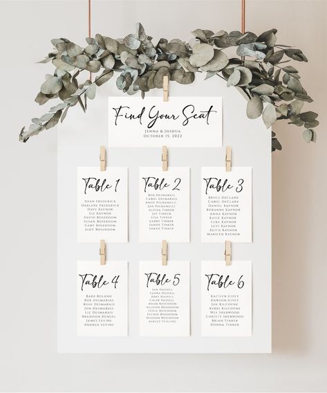 Seating Chart Cards, Find Your Seat Sign, Wedding Seating Cards, Plan Wedding, Table Seating Chart, Seating Chart Template, Seating Plan Wedding, Chart Template, Seating Cards