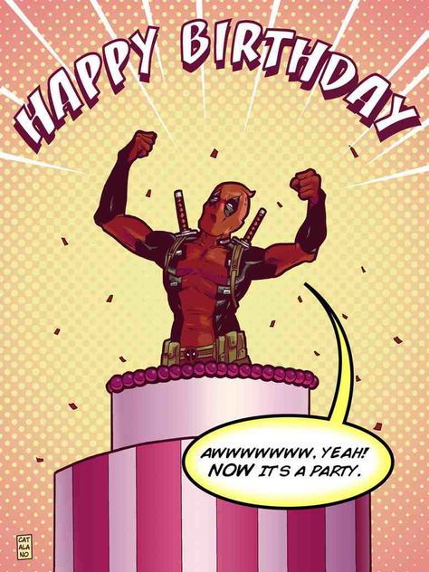 Deadpool (Happy Birthday "awwwwwww yeah! Now it's a party.") Deadpool Happy Birthday, Happy Birthday Meme Gif, Deadpool Party, Deadpool Birthday, Cute Birthday Wishes, Happy Birthday Meme, Today Is My Birthday, Happy Birthday Messages, Birthday Meme