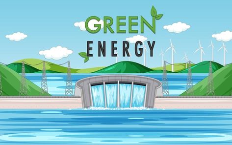 Free vector hydro power plants generate ... | Free Vector #Freepik #freevector #dam #water-dam #hydroelectric #water-energy Hydroelectric Energy, Hydroelectric Generator, Hydro Power Plant, Green Banner, Hydro Power, Hydro Electric, Green Energy, Natural Resources, Power Plant