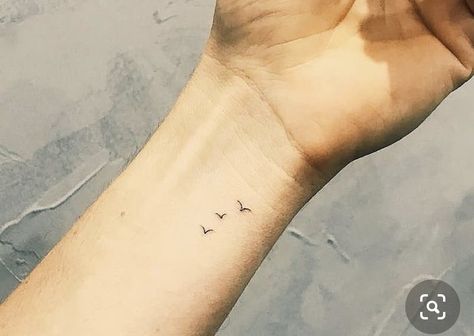 Sister Tattoos Birds, Three Small Birds Tattoo, 3 Birds Tattoo Wrist, Minimal Sparrow Tattoo, Three Birds Tattoo Simple, 5 Birds Tattoo, Micro Bird Tattoo, Bird Tatoos Woman Arm, Seagull Tattoo Minimalist