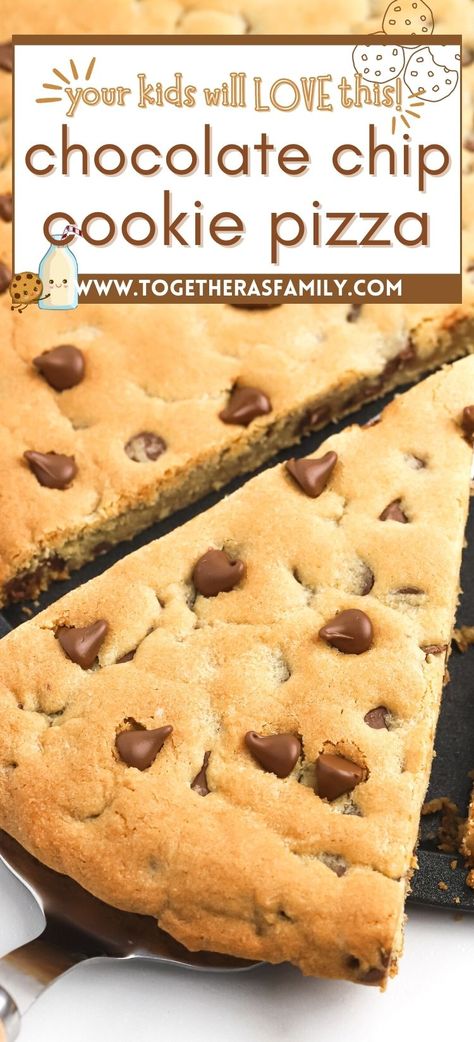 Chocolate Chip Pizza Recipe, Chocolate Chip Cookie Pizza Recipe, Cookie Pie Chocolate Chip, Giant Chocolate Chip Cookie Pizza, Pizza Pan Cookie Recipe, Chocolate Chip Cookie Pizza Birthday, Cookie Pizza Chocolate Chip, Pillsbury Chocolate Chip Cookies Ideas, Chocolate Chip Cookie Pie Recipe