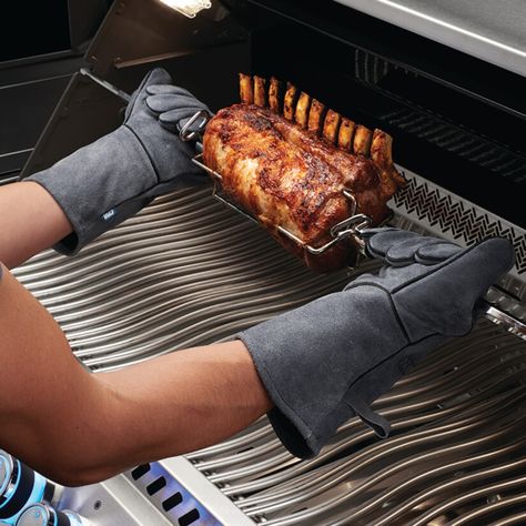 Genuine Grey Cowhide Leather BBQ Glove provide the user with heat protection when working on the BBQ thanks to the reinforced stitching, and a quality fit with greater dexterity. Bean Bag Hammock, Smart Gloves, Pellet Grills Smokers, Bbq Gloves, Outdoor Bbq Kitchen, Bbq Island, Bbq Kitchen, Hand Accessories, Best Bbq