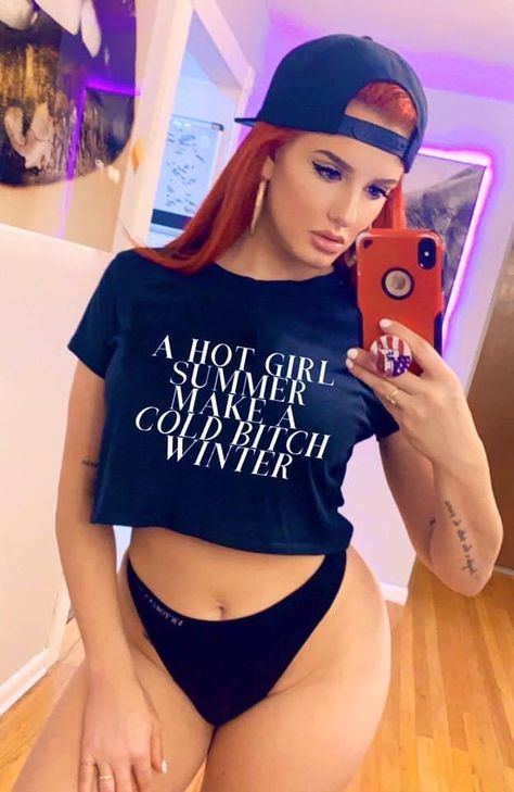 Justina Valentine, Summer Girls, Redheads, Crop Tops, Hats, Red, Women's Top