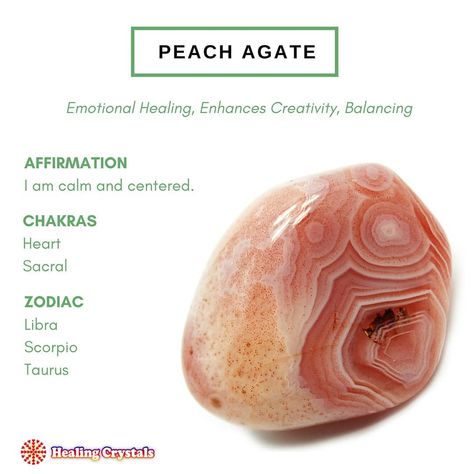 🔮 ℍ𝕖𝕒𝕝𝕚𝕟𝕘 ℂ𝕣𝕪𝕤𝕥𝕒𝕝𝕤 💎 on Instagram: “🧡💎 Peach Agate is also Botswana Agate with beautiful bands of color that range from white to peach to orange. In addition to the properties…” Agate Stone Meaning, Sacral Chakra Stones, Crystal Store, Crystal Seashells, Agate Meaning, Crystals Store, Divination Cards, Wholesale Crystals, Crystal Guide