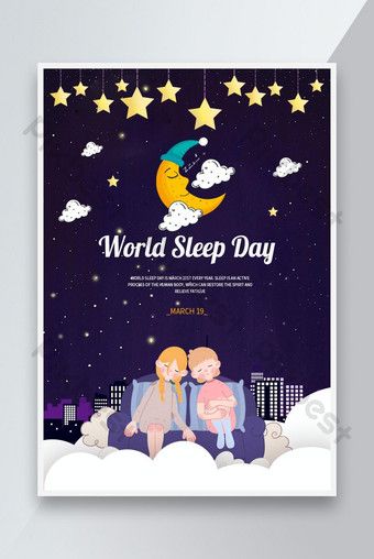 Blue world sleep day poster#pikbest#templates Sleep Poster Design, World Sleep Day, Blue Drawings, Blue World, Poster Psd Free Download, Poster Psd, Cartoon Posters, Cartoon World, Beautiful Dream