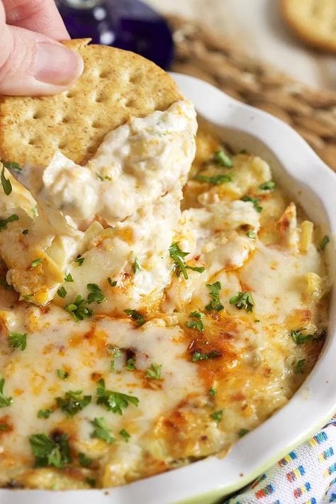 Asiago Dip Recipe, Artichoke Asiago Dip, Asiago Dip, Fresh Artichoke, Hot Artichoke Dip, Crab Rangoon Dip, Artichoke Dip Recipe, Summer Fresh, Spread Recipes